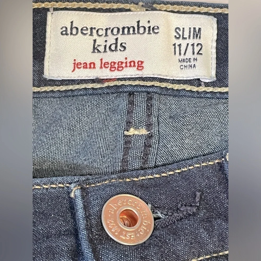 Abercrombie Kids girls denim jeans Jean leggings stretch slim 11/12 - Picture 5 of 5